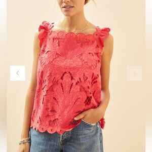 Maeve by Anthropologie Scalloped Lace Tank